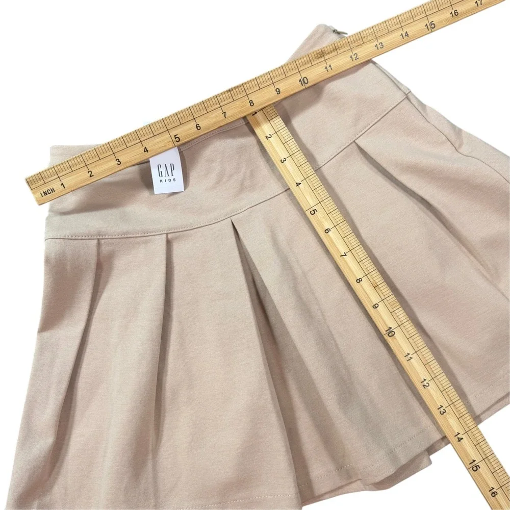 Gap Kids Girls Pleated Skort Tan Uniform Stretch Skirt Size L (10)